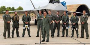 TACTICAL LEADERSHIP PROGRAMME (TLP) AND ALA 14 WELCOME TWO F-22 AIRCRAFT